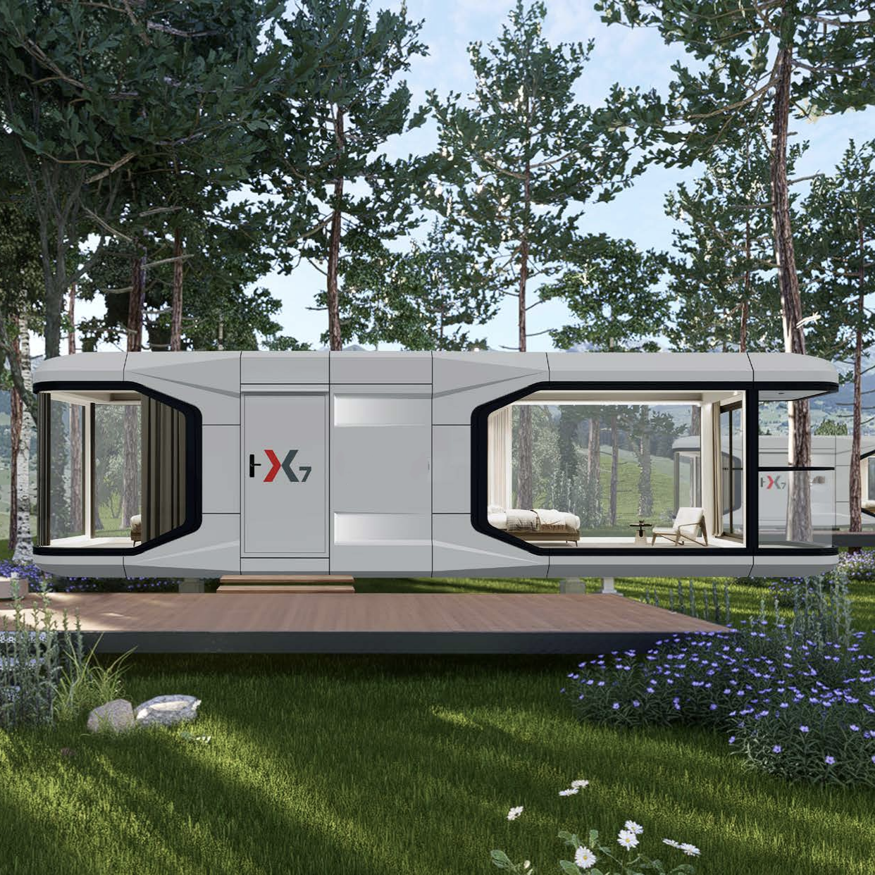 Hábitat de cápsula espacial modular duradera estable para acampar para acampar